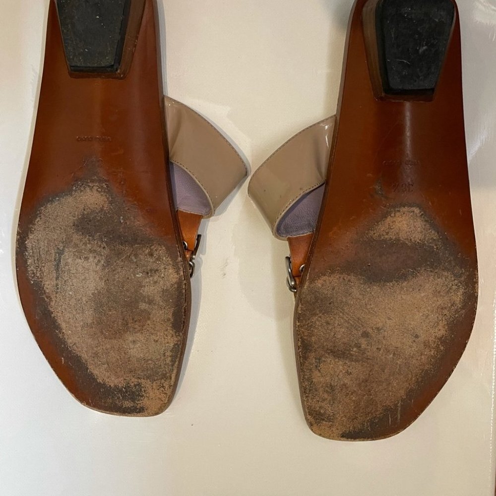 Prada Tan Leather Sandals Size 9 - Picture 4 of 5
